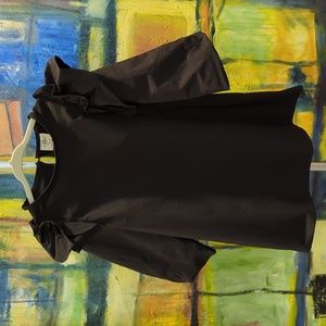 M.L. Kids black bell sleeves ruffle shoulder dress size 6